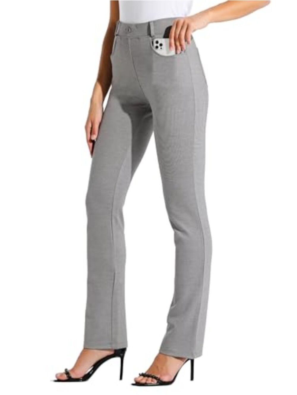 Women's Yoga Dress Pants Straight Leg Work Slacks Stretchy Office Casual 4
